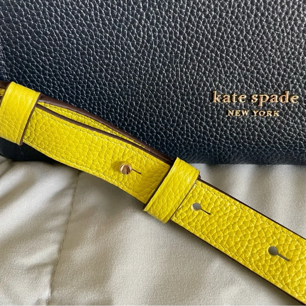 Kate Spade Navy and Green Colorblock Knott Purse Pebbled‎ Leather Medium